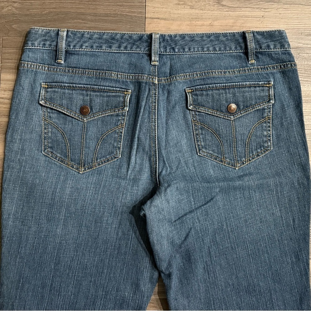 LOFT Modern Flare Mid-Rise Jeans in Medium Wash Size 14 Tall - Picture 6 of 9